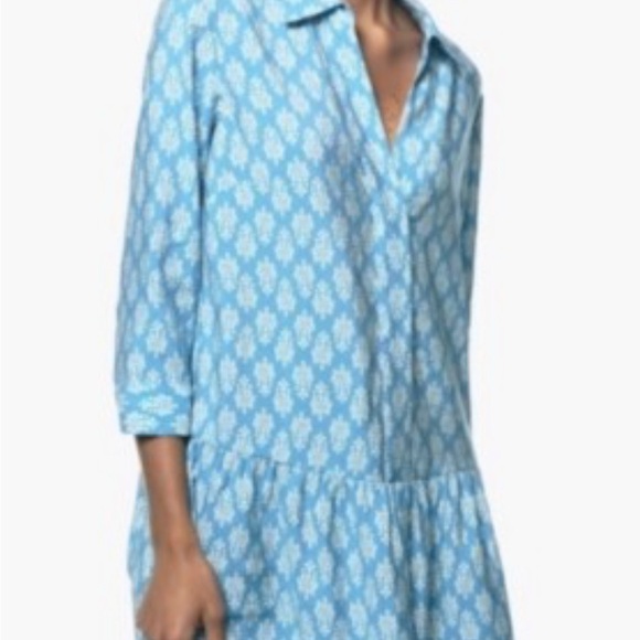 Zara carly  Blue Patterned Dress - Picture 2 of 5